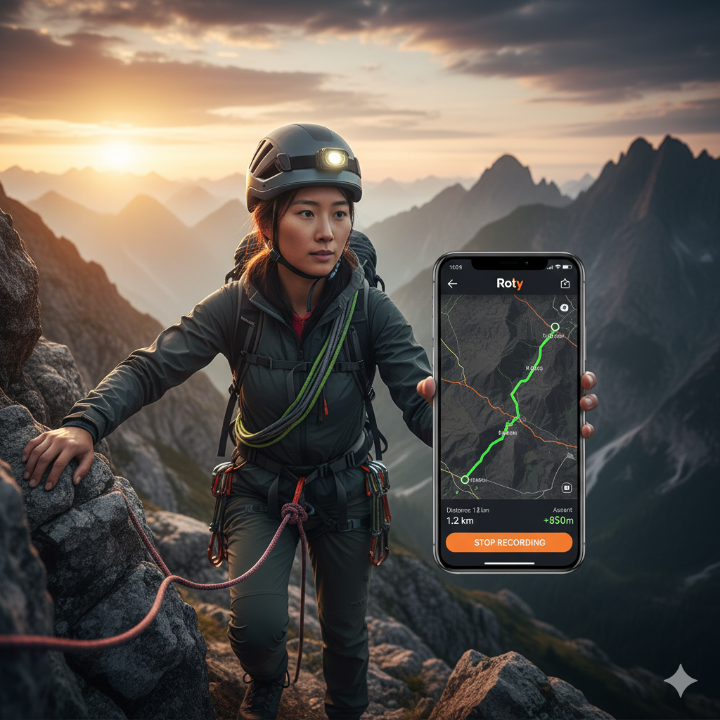 Woman hiker - Roty activity tracking